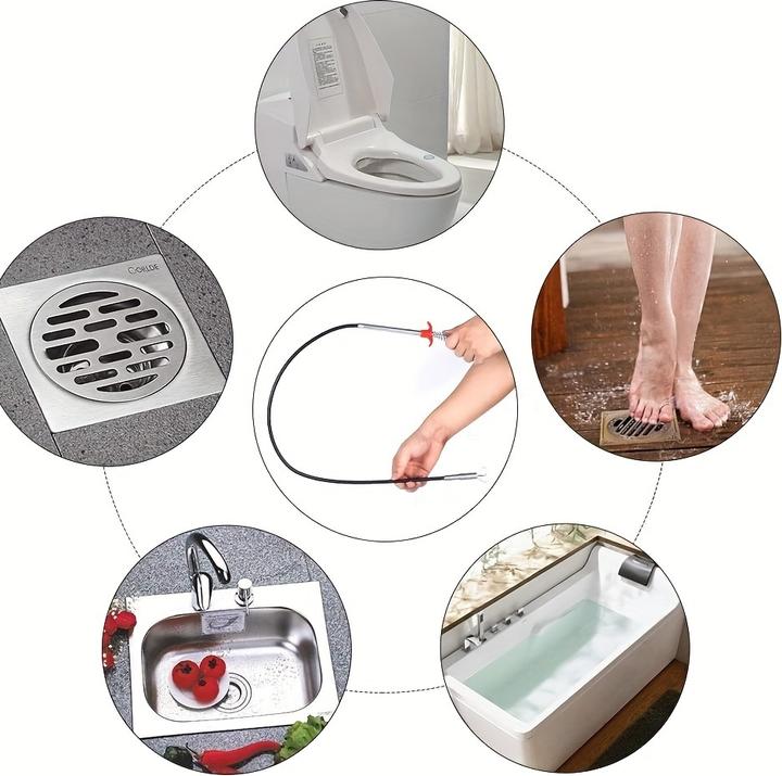 Produktbild PhoneLook Flexibles Reinigungswerkzeug für Abfluss mit Greifarm zur Verstopfungsbeseitigung (160 cm)