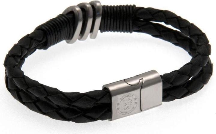 Chelsea FC Armband Geflochten (80% Leder, 20% Edelstahl)