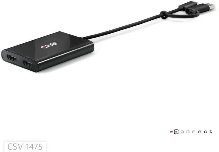 Productafbeelding Club 3D Club3D Adapter USB-C (USB A Adapter) > 2x HDMI 4K@60Hz St/Bu detailhandel (USB Type-C, 9 cm)