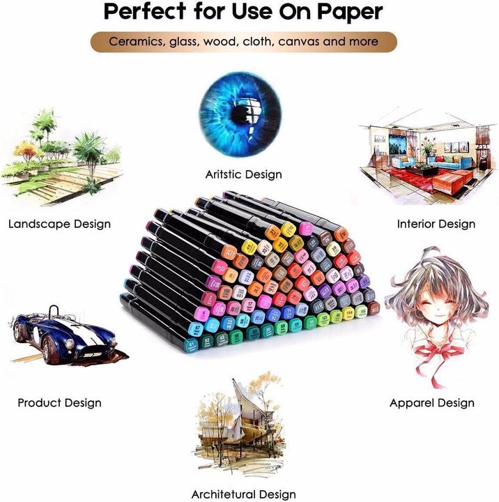 Produktbild Tongfu Shop 80 Farbstifte Marker Set (Mehrfarbig, 80 x)