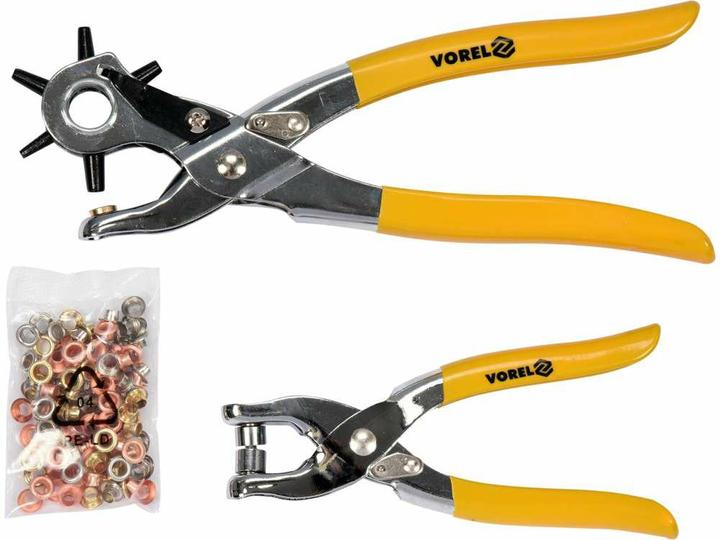 Toya Pliers set with 100 eyelet hole punch eyelet pliers turret pliers eyelet riveting pliers type 43603 (23 mm)