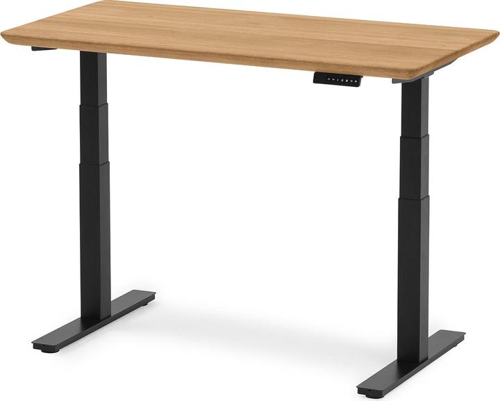 Produktbild Oakywood Standing Desk Holztisch mit Höhenverstellung - aus Massivholz - Eiche / 120x60 / Schwarz - (120 x 60 cm)
