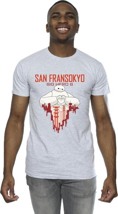 Immagine prodotto Disney Big Hero 6 Baymax San Fransokyo Heart Maglietta Uomo (4XL)