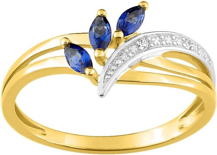 Lara Vergoldeter RING - ZWEIFARBIG - BLAUER ZIRKONIA - ZIRKONIA - GR. 56 (56)