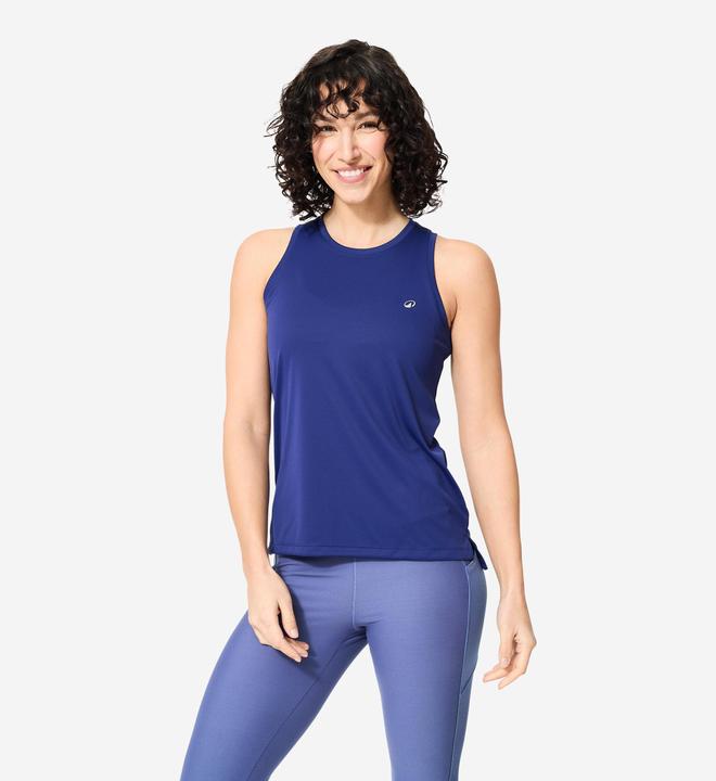 Domyos Top Damen gerader Schnitt - dunkelblau