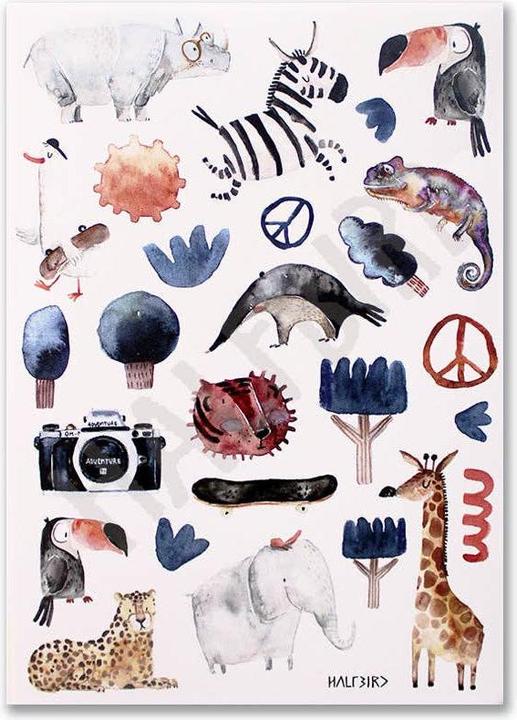 Produktbild Halfbird Spülmaschinenfeste Sticker “Super Safari”