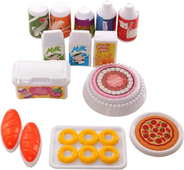 Produktbild Activity Board Puppenhaus Mini Küche Lebensmittel für Barbie 43 Stück Abendessen Set Gabel Messer Teller Pizza
