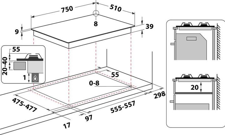 Immagine prodotto Hotpoint PCN 750 T (OW) R /HA Avorio Da incasso 75 cm Gas 5 Fornello(i)