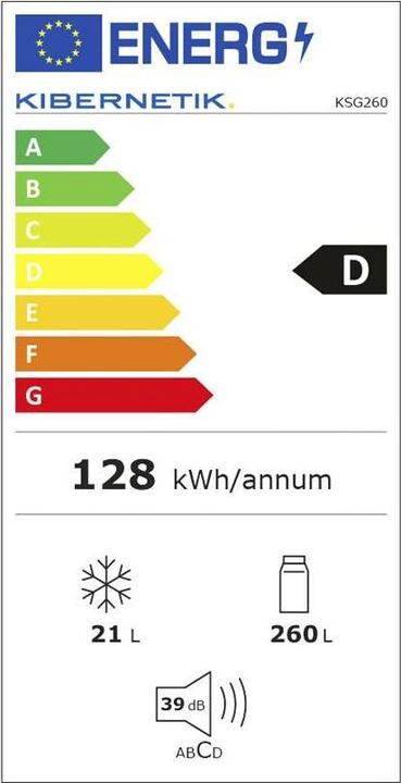 Energie-Label Kibernetik Retro Kühlschrank KSG260 schwarz (281 l)