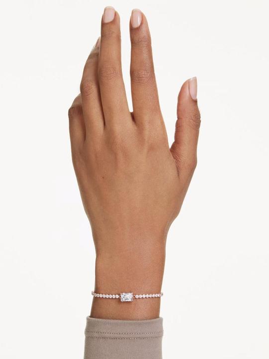 Produktbild Swarovski Matrix Tennis Armband Verschiedene Schliffe Weiss Roségold Legierungsschicht (Swarovski Metall)