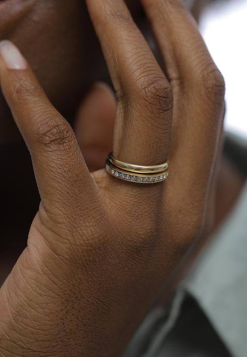 Image du produit Elli anneau cristaux Memoire Bandring Basic 2er Set 925 Silver (52, Argent 925)