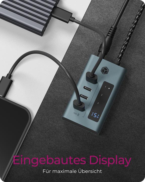Actual product image Icy Box IB-HUB1454-C31 (USB-C, 4 Ports)