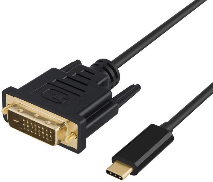 Immagine prodotto DLH Cavo Da USB-C Maschio A Dvi Maschio - Lunghezza 1,8 M - Nero - Piastra Dorata (1.80 m, USB)