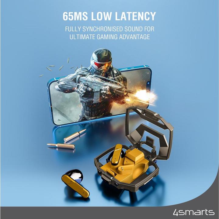 Produktbild 4smarts TWS Bluetooth Kopfhörer GameBuds (keine Geräuschunterdrückung, 24 h, Kabelgebunden)