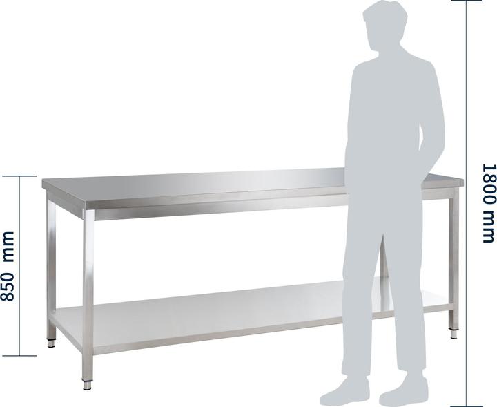 Produktbild Gastro Hero Edelstahl Arbeitstisch Basic mit Grundboden