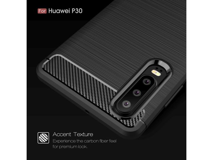 Produktbild Screenguard Huawei P30 Hülle Carbon Brushed Soft TPU (Huawei P30)
