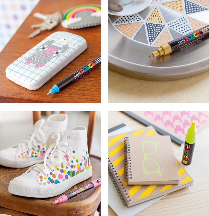 Actual product image Posca Marker PC-8K wedge tip (Multicolor, 8 mm, 8 x)