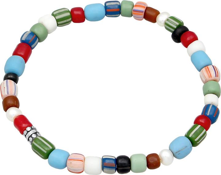 Immagine prodotto Kuzzoi Bracciale Perle di vetro colorate d'acqua dolce Argento 925 (23 cm, Argento 925, Nessuna pietra, Vetro, Perle coltivate d'acqua dolce, Plastico)