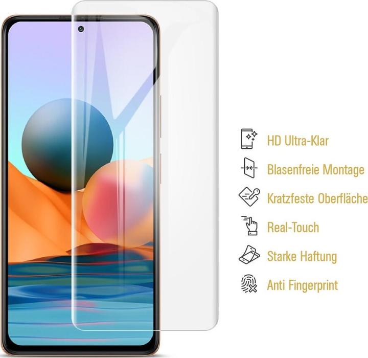 Actual product image Protectorking 2x Panzerfolie Anti-Shock HD Klar (2 Piece, Xiaomi Redmi Note 10)