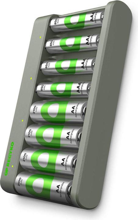 Productafbeelding GP Batteries Econ-oplader E821 + 4xAA (8 Pcs., AAA, AA, 2100 mAh, Oplaadbare batterijen + lader)