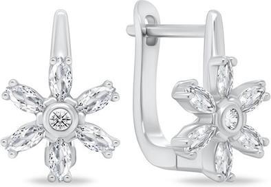 Image du produit Brilio Silver - Glittering silver earrings Flowers with zircons EA352W
