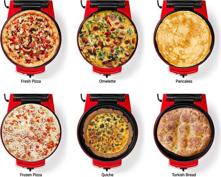 Actual product image Nedis FCPM100FRD Pizza Maker, aluminium (EU plug)