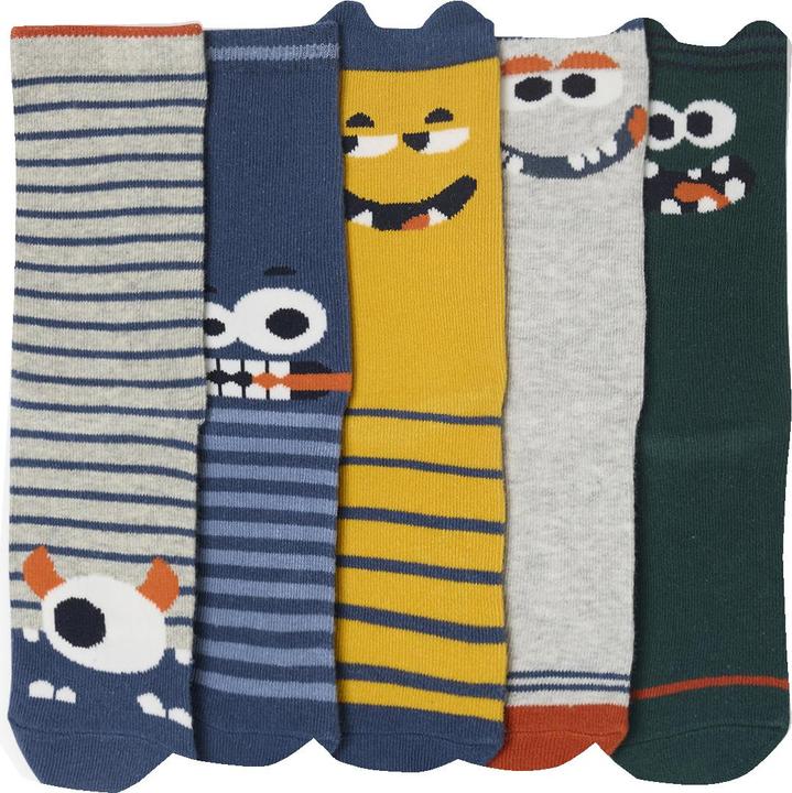 Produktbild Vertbaudet 5er-Pack Jungen Socken mit Monstern (5er Pack, 31, 34)