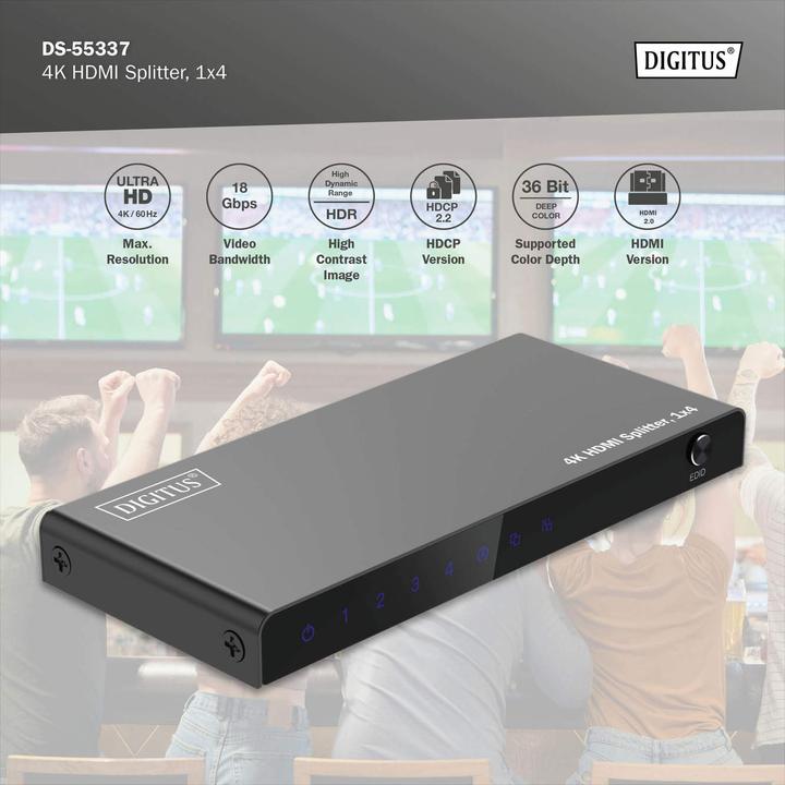 Immagine prodotto Digitus Splitter HDMI 4K, 1x4