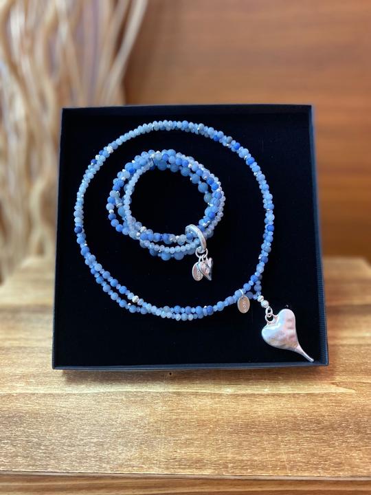 Andreani Geschenkset "Herz" aus echtem blauen Aventurin