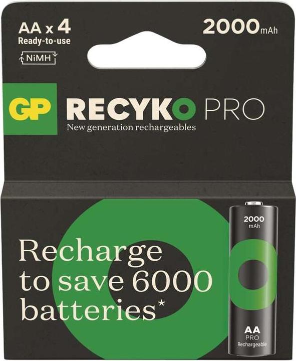 Produktbild GP Batteries ReCyko Pro AA (HR6) (4 Stk., AA, 2000 mAh)