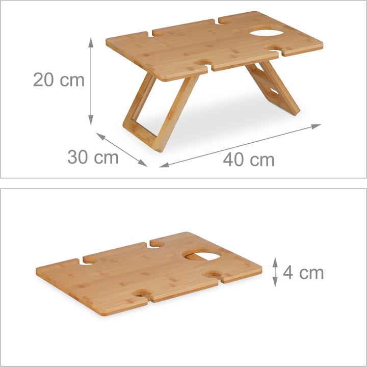 Actual product image Relaxdays Picnic wine table (Wine bottle holder)