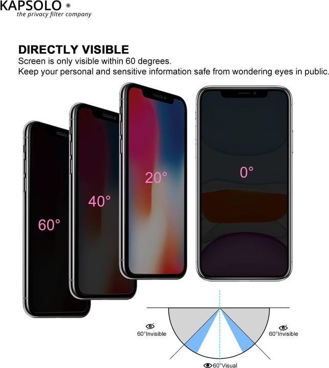 Produktbild Kapsolo Privacy Schutzglas (10 Stück, Apple iPhone 8 Plus)