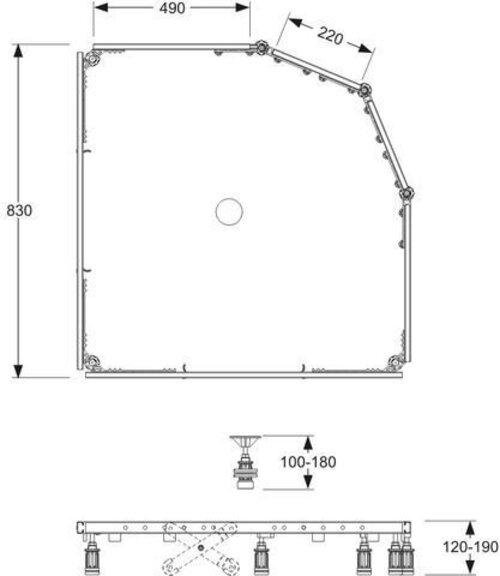 Produktbild MEPA Montagerahmen SF für 5-Eck und 1/4-Kreis Duschwannen