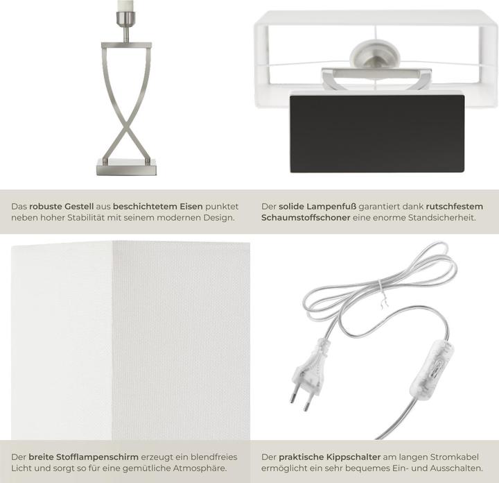 Actual product image tectake Table lamp Avina, modern design, 60W (E27)