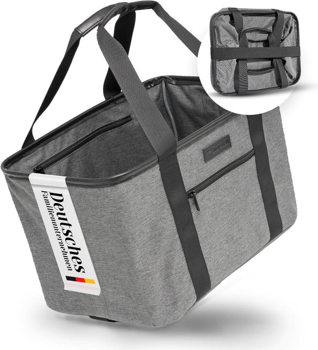 Actual product image Shopwell Faltbarer Einkaufskorb mit PU-Ledergriff (30L)