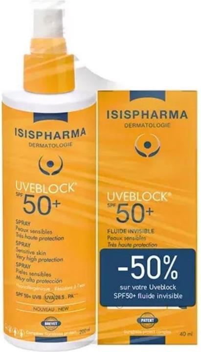 Immagine prodotto Isispharma UVEBLOCK SPRAY SPF50+ Spray (Spray solare, SPF 50+, 200 ml)