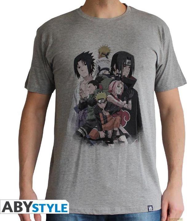 Actual product image ABYstyle NARUTO SHIPPUDEN - Tshirt Group man SS sport grey - basic (XL)