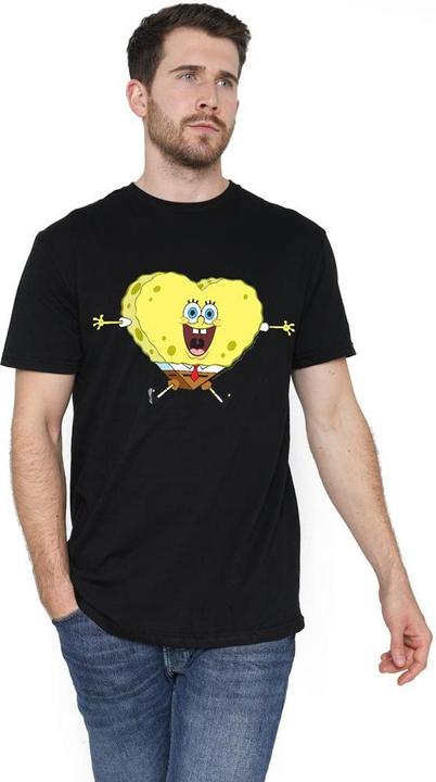 Immagine prodotto Spongebob Squarepants Heart-Shaped Maglietta San Valentino Spugna Uomo (L)
