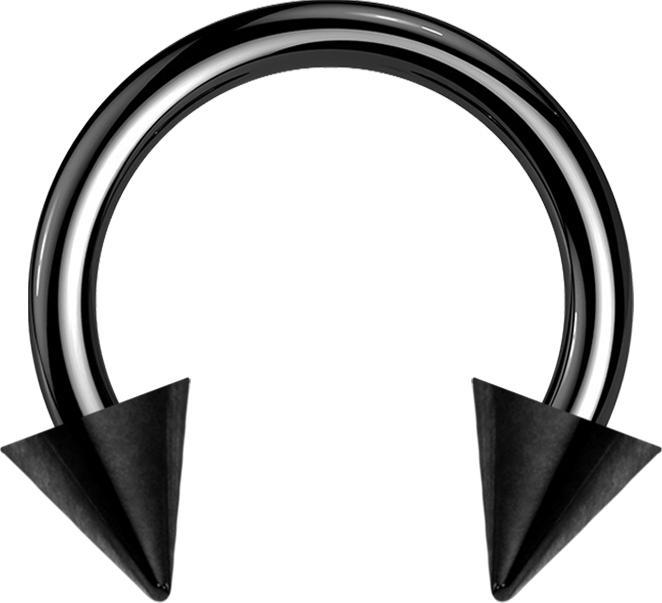 Actual product image Star Piercing Micro Circular Barbell black with two cones (Titanium G23, without brass)