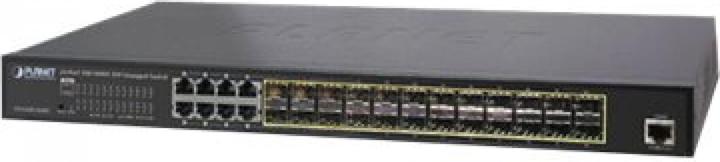 Actual product image Planet L2+/L4 24-Port 100/1000X SFP 8 Shared TP Managed Switches Static Routing IPv4/IPv6 W/ 48V Redunda... (24 Ports)