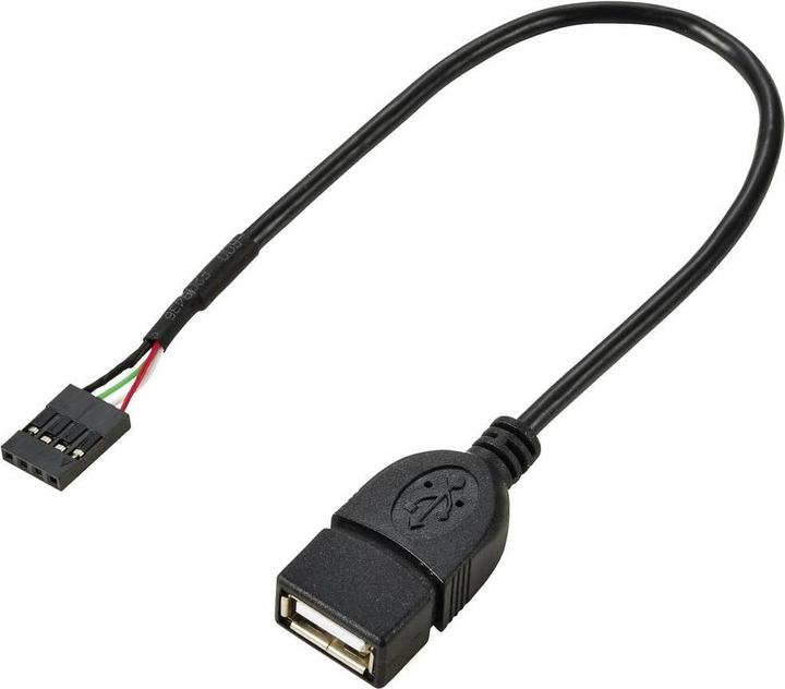 Produktbild Renkforce USB-Kabel USB 2.0 Pfostenstecker 4pol., USB-A Buchse 0.20 m Schwarz R (0.20 m, USB 2.0, 2.50 W)