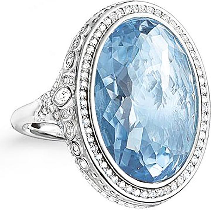 Thomas Sabo Ring hellblau und Zirkonia weiss TR2023-644-1 (52, 925 Silber)