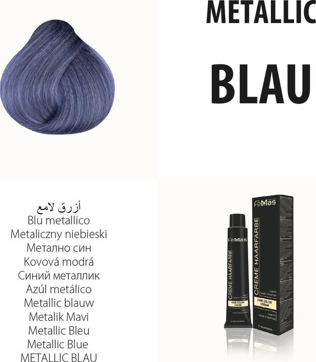 Produktbild FemMas Blau) Haarfarbe Metallıc 100ml