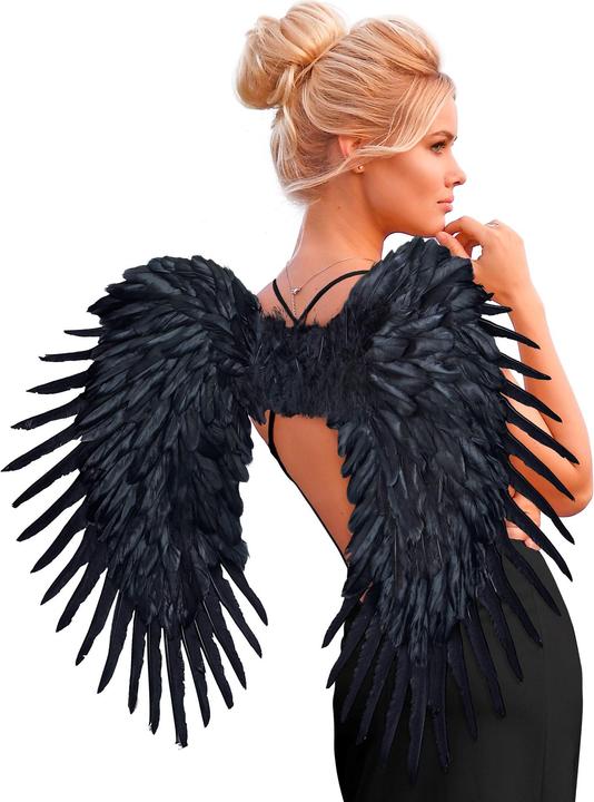 Image du produit Widmann Très grandes ailes de plumes noires 80x60cm