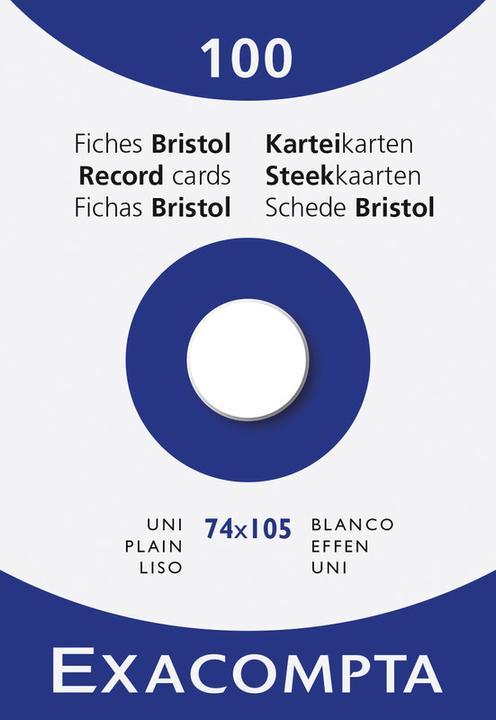 Image du produit Exacompta Fiches A7, vierges (A7, 205 g/m², 100 x)