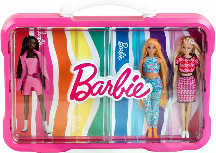 Theo Klein BRB - Sammelkoffervitrine für 6 Barbies mit leuchtendem Barbie Logo