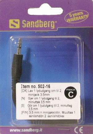 Immagine prodotto Sandberg Mini Jack splitter (Splitter audio)