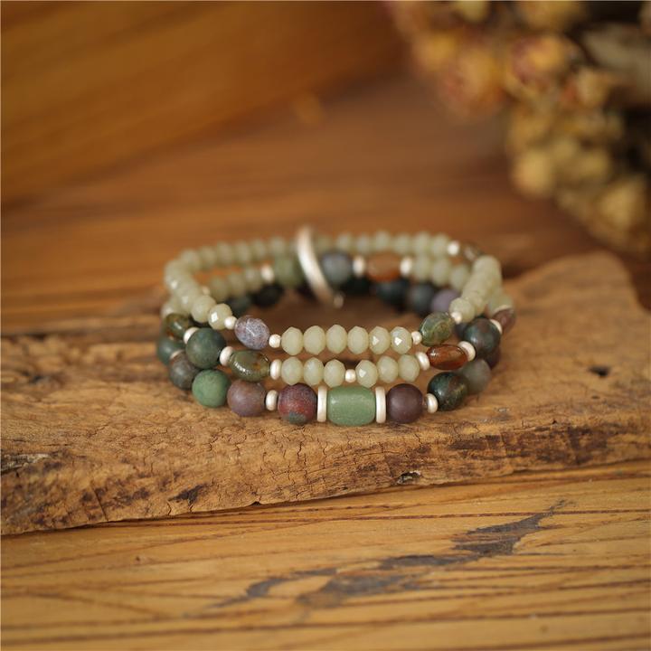 Andreani Armband mit echter grüner Jade (8 cm, Steine)