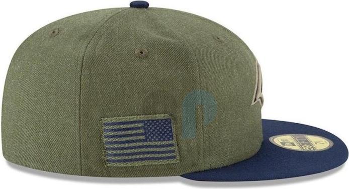 Actual product image New Era NFL - Los Angeles Rams - On Field 2018 Salute to Service 59Fifty Cap Olive 7 5/8 (56)