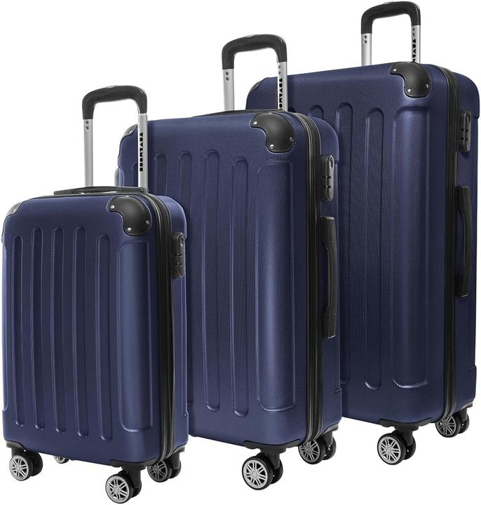 Trvlmore 3-teiliges Hartschalen-Kofferset, TSA-Schloss, Teleskopgriff (110 l, Handgepäck (bis 50l), M (50 - 90l), L (90 - 115l))